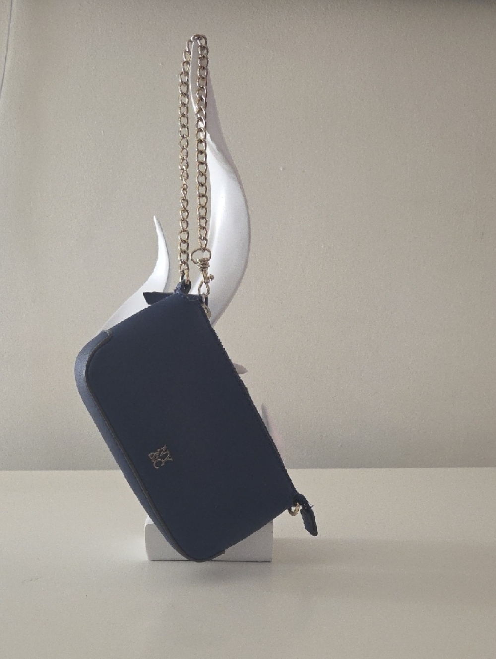 New York & Company Navy Wristlet with Gold Accent